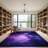 Abstract Area Purple Cosmic Nebula Area Rug