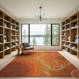 Radiant Orange Floral Medallion Rug