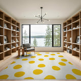 Playful Yellow Polka Dot Area Rug
