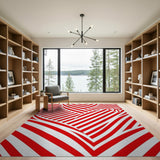 Bold Red Zigzag Stripe Area Rug