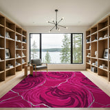 Pink Distressed Rose Swirl Area Rug