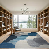 Abstract Blue Wave Abstract Area Area Rug