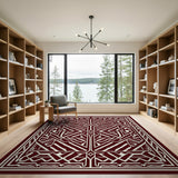Ornate Maroon Persian Geometric Area Rug