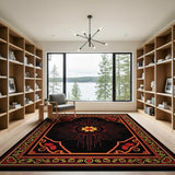 Bold Red Floral Medallion Persian Area Rug