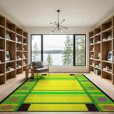 Vibrant Yellow Green Dotted Geometric Area Rug