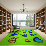 Vibrant Butterflies Multi-Color Area Rug