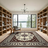Ornate Cream Brown Persian Area Rug