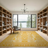 Sunlit Yellow Heritage Tribal Area Rug