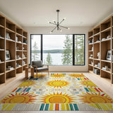 Vibrant Sunburst Southwestern Area Rug