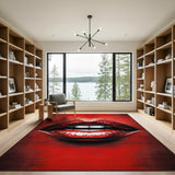 Geometric Modern Bold Red Lips Geometric Area Rug