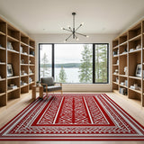 Red Heritage Tribal Geometric Rug
