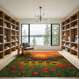 Savanna Sunset Antelope Grazing Area Rug