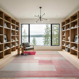 Red Pink Geometric Abstract Area Rug