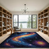 Swirling Cosmic Galaxy Area Rug