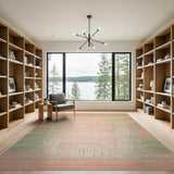 Pixel Fade Green Peach Abstract Area Rug