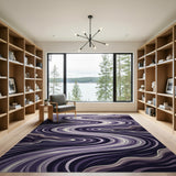 Abstract Area Purple Wave Abstract Area Rug