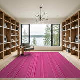 Vibrant Pink Vertical Stripe Area Rug