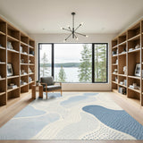 Blue Organic Wave Area Rug