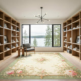 Pink Rose Floral Vintage Floral Vintage Area Rug