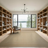 Beige and Neutral Beige Houndstooth Woven Area Rug