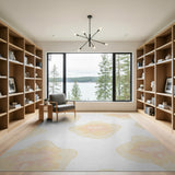 Beige Watercolor Organic Blobs Area Rug