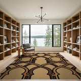 Brown Tan Interlocking Arch Geometric Area Rug