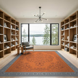 Traditional Persian Elegant Orange Persian Medallion Area Rug