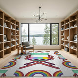Multi-color and Patterns Rainbow Director Chair Kids Area Rug