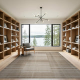 Beige and Neutral Beige Geometric Grid Area Rug