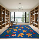 Festive Gingerbread Men Holiday Area Rug