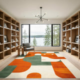 Bold Geometric Modern Bold Orange Geometric Abstract Area Rug
