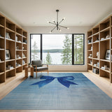 Oversized Blue Bow Silhouette Area Rug