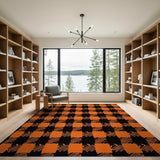 Bold Orange Black Buffalo Plaid Orange Area Rug
