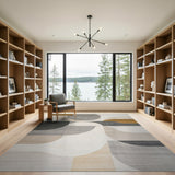 Beige and Neutral Modern Abstract Geometric Neutral Area Rug