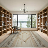 Beige Geometric Diamond Stripe Area Rug