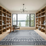 Southwestern Grey Southwestern Geometric Area Rug