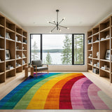 Rainbow Arched Stripe Area Rug