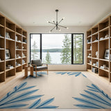 Blue Feather Border Area Rug