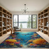 Shark Coral Reef Underwater Area Rug