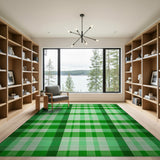 Vibrant Green Plaid Area Rug