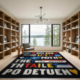 Vibrant Multi-Color Geometric Letter Area Rug
