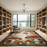 Whimsical Mushroom Forest Tapestry Rug