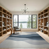 Abstract Layered Wave Mountains Rug