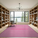 Vibrant Pink Grid Checkered Area Rug