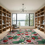 Strawberry Garden Pink Area Rug