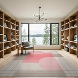 Pink Geometric Overlap Area Rug