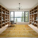 Heritage Tribal Yellow Yellow Heritage Tribal Geometric Area Rug