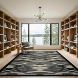 Black and White Black White Heritage Tribal Area Rug