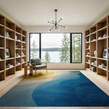 Abstract Sunset Wave Area Rug
