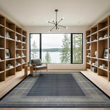 Modern Grey Geometric Border Area Rug